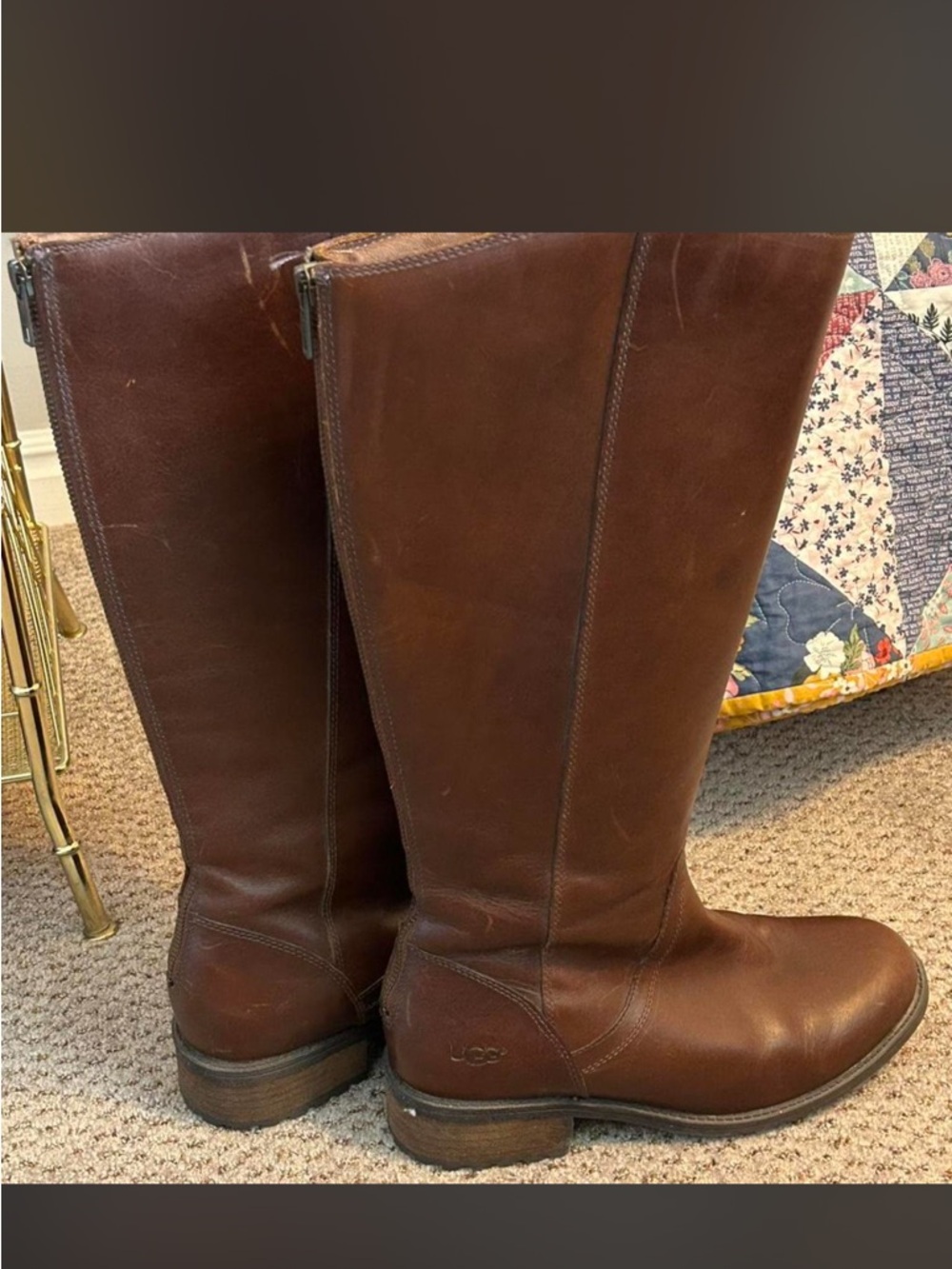 UGG Chestnut Brown Tall Leather Riding Boots